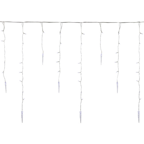 LED Ice Pillars Christmas Icicle Light Set - Pure White - 29' Clear Wire - 360ct