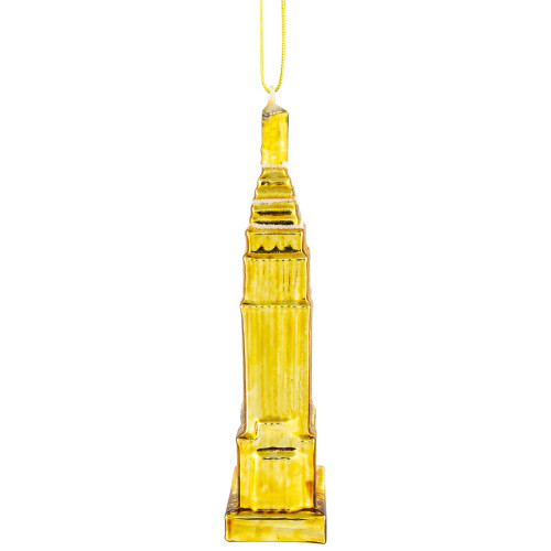 5" Gold Skyscraper Building Glass Christmas Ornament