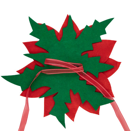29" Red Poinsettia Tie-On Christmas Tree Topper, Unlit