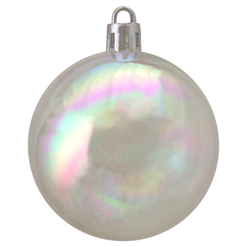 60ct Clear Iridescent Shatterproof Shiny Christmas Ball Ornaments 2.5" (60mm)