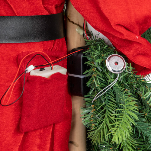 48" Santa Claus with Artificial Flocked Alpine Tree Christmas Figure