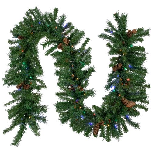 9' x 16" Pre-Lit Dakota Red Pine Artificial Christmas Garland, Multi LED Lights