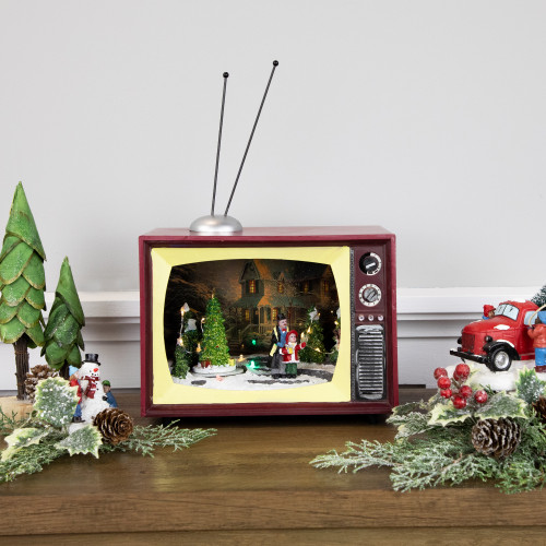 LED Lighted Animated and Musical TV Scene Christmas Display - 9.25"