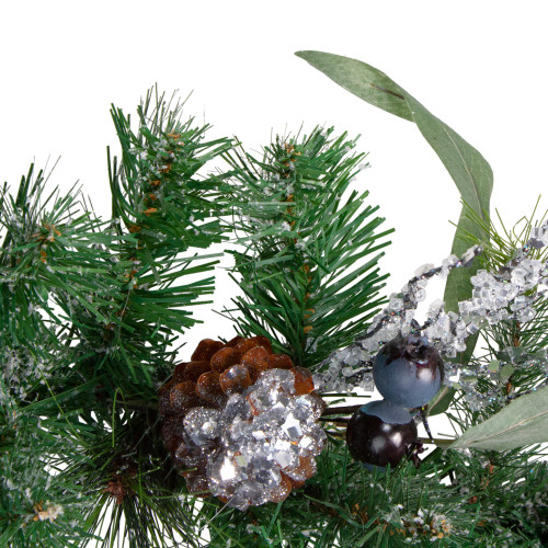 Iced Pine and Blueberries Artificial Christmas Garland - 6' x 12" - Unlit