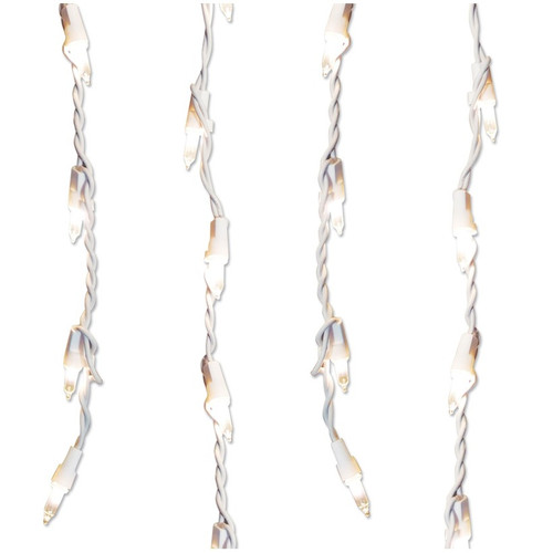300 Clear Mini Icicle Christmas Lights - 8.5' White Wire