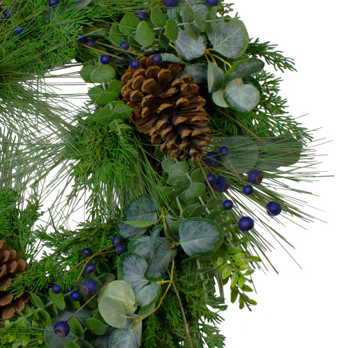 Real Touch?? Eucalyptus and Pine Artificial Christmas Wreath  - 28" - Unlit