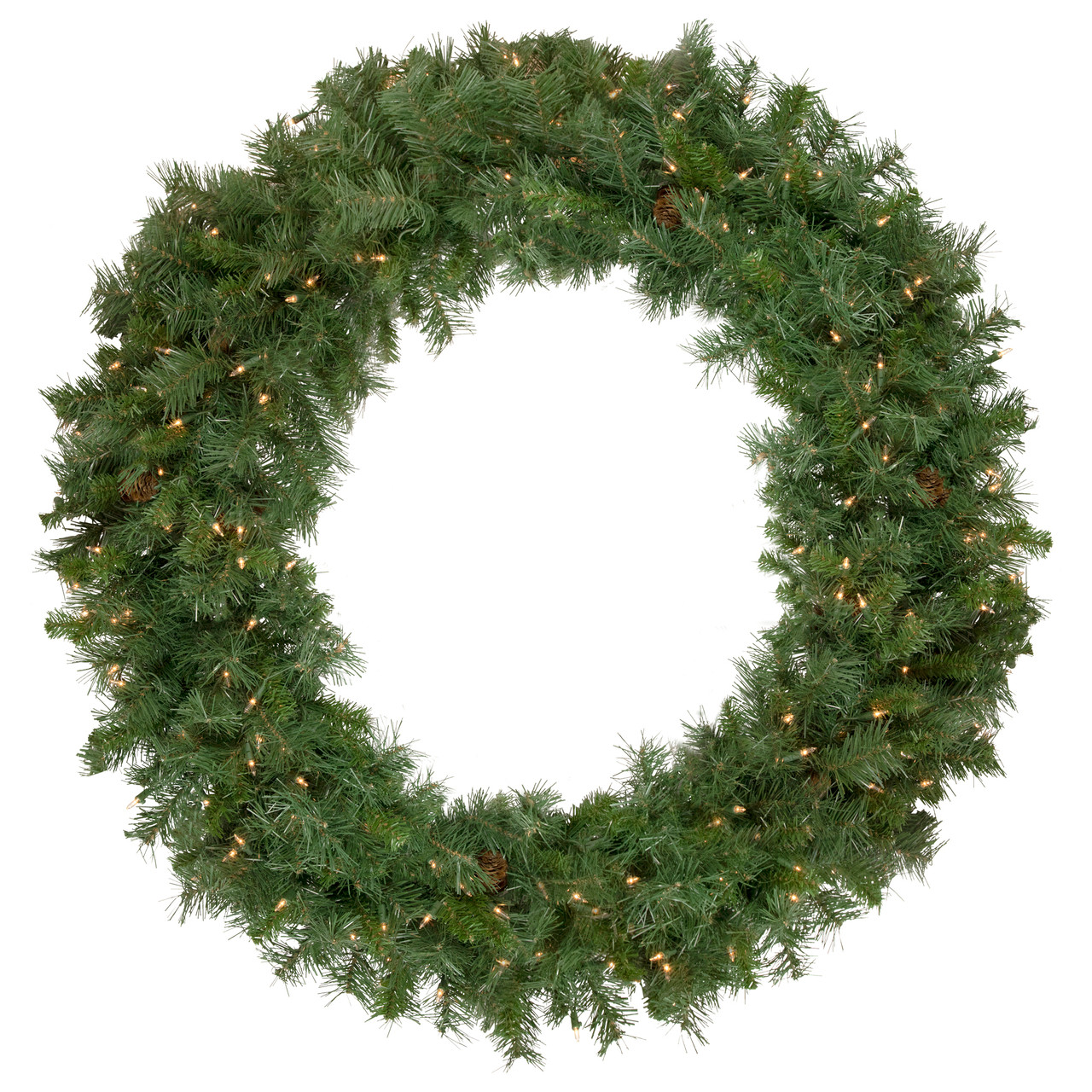 Pre-Lit Black River Pine Artificial Christmas Wreath, 48-Inch, Clear Lights