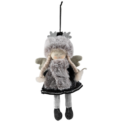 Winter Girl Angel Hanging Christmas Figure Ornament - 8.5"