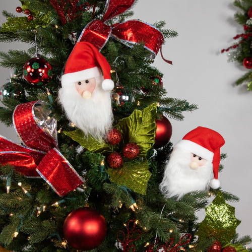 Set of 2 Plush Santa Claus Christmas Picks 18"