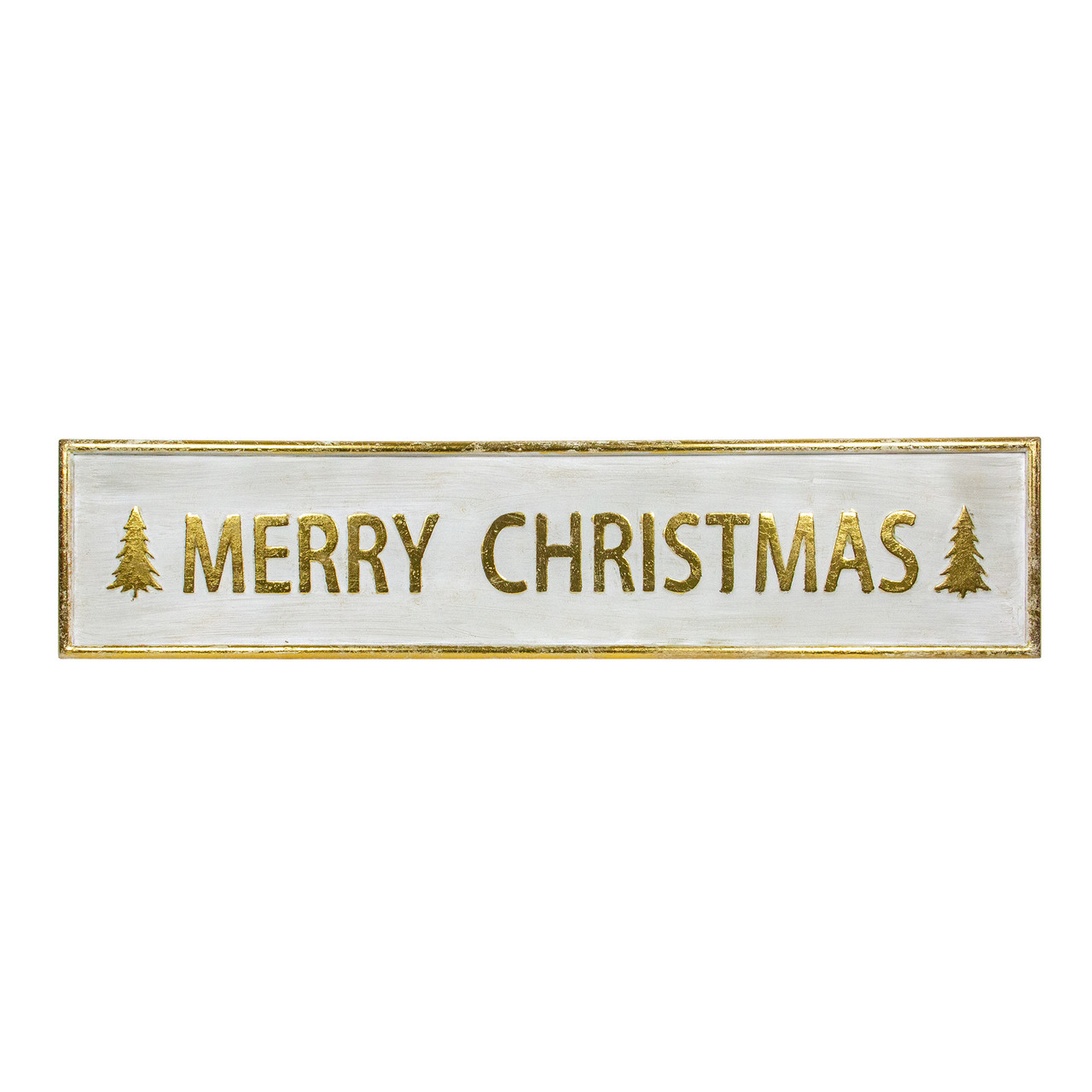 48" Metallic Gold Merry Christmas Metal Wall Sign