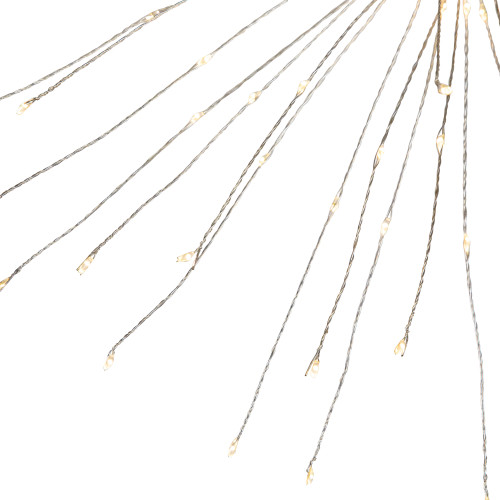 20" LED Lighted Firework Silver Branch Christmas Decoration - Warm White Lights