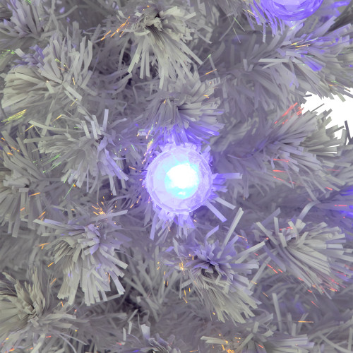 Pre-Lit Medium Iridescent Fiber Optic Artificial Christmas Tree - 4' - White - Blue LED Lights
