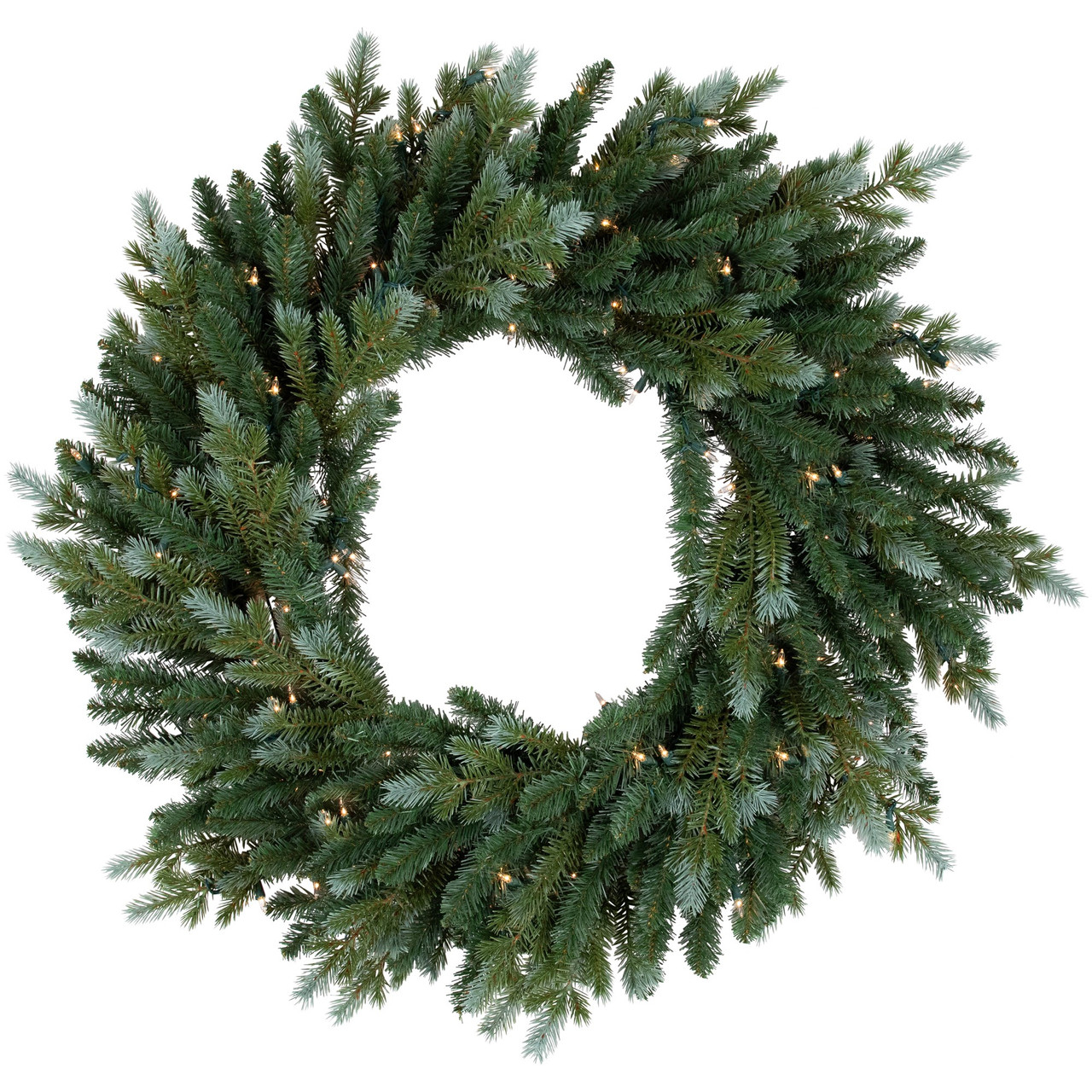 Real Touch?? Pre-Lit Blue Spruce Artificial Christmas Wreath - 24" - Clear Lights