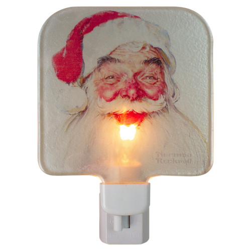 6" Norman Rockwell 'Santa Claus' Glass Christmas Night Light