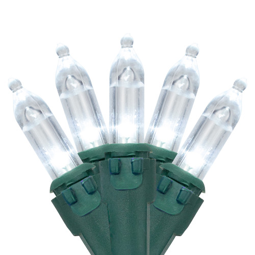 35ct White LED Mini Christmas Lights - 11.25ft Green Wire
