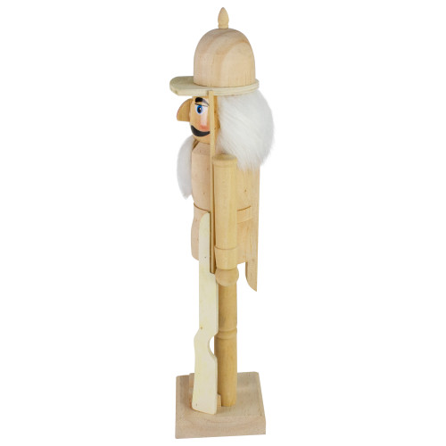 15" Unfinished Paintable Wooden Christmas Nutcracker with Rifle