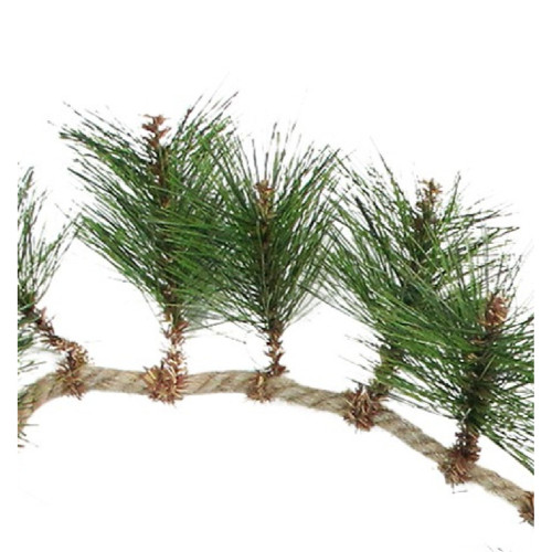 Long Needle Pine and Rope Rustic Artificial Christmas Garland - 6' x 5" - Unlit