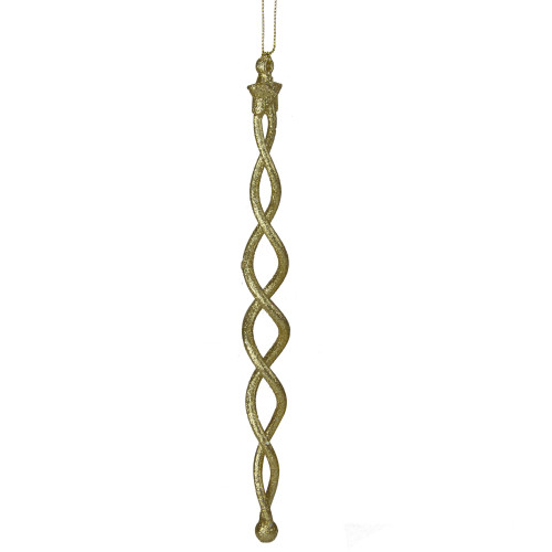 8.75" Gold Spiral Icicle With a Star Christmas Ornament