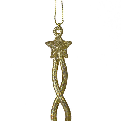8.75" Gold Spiral Icicle With a Star Christmas Ornament
