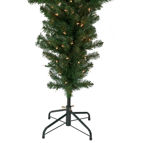 7' Pre-Lit Green Spruce Artificial Upside Down Christmas Tree - Clear Lights