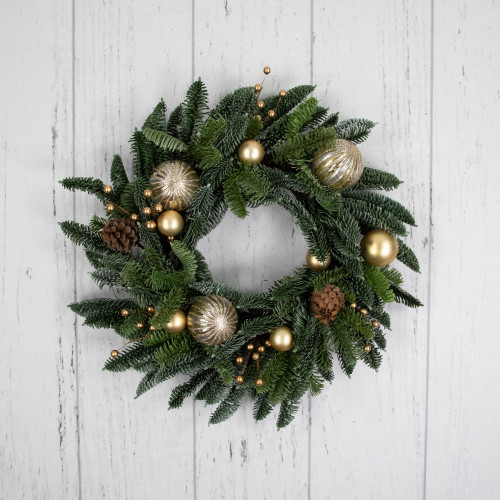 Real Touch? Pre-Decorated Pine with Pine Cones Artificial Christmas Wreath  - 22" - Unlit