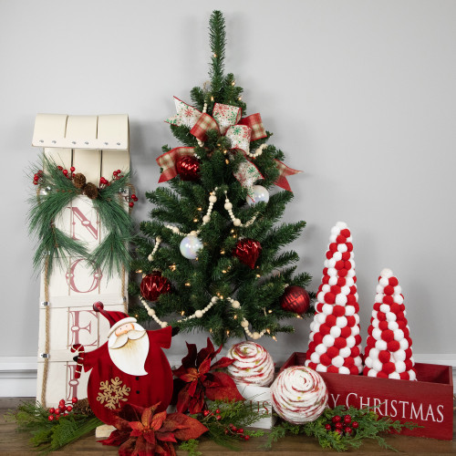 3' Pre-Lit Buffalo Fir Artificial Christmas Wall or Door Tree, Clear AlwaysLit Lights