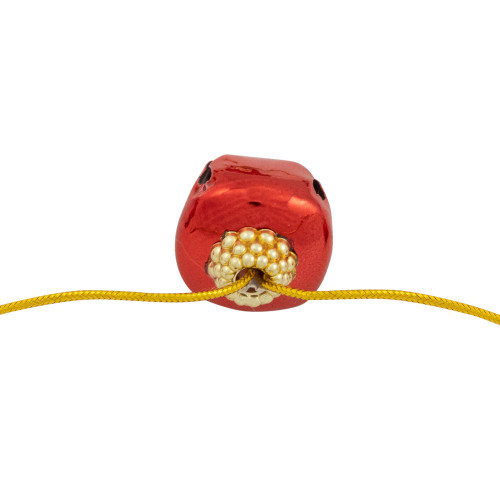 Shiny Christmas Jingle Bells Metal Garland - 7.5' - Red