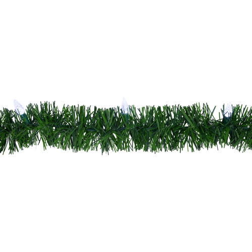 18' x 3" Pre-Lit Pine Artificial Christmas Garland, Pure White LED Faceted Lights