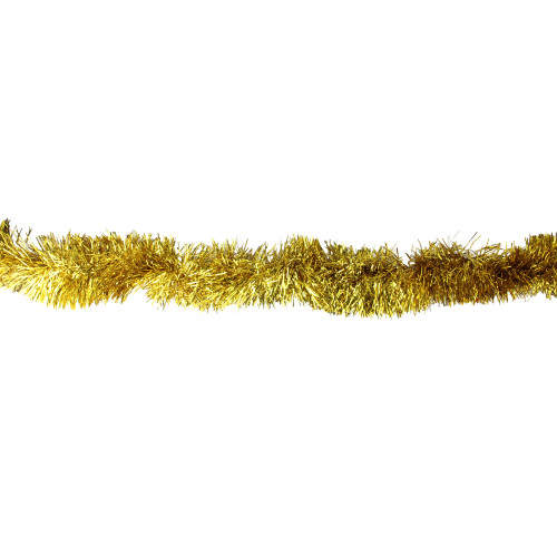 50' x 4" Shiny Gold Traditional Christmas Foil Tinsel Garland - Unlit