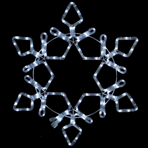 LED Rope Light Snowflake Commercial Christmas Decoration - 3' - Pure White Lights