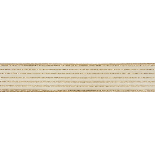 Gold Glitter Striped Christmas Wired Craft Ribbon 2.5" x 10 Yards