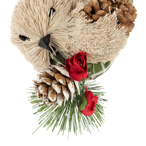 Left Facing Bird with Pinecone Christmas Ornament - 6.75"