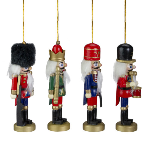 Set of 4 Assorted Classic Nutcracker Ornaments 5"