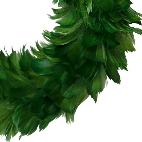 Wispy Feather Christmas Wreath - 14.5" - Unlit - Green