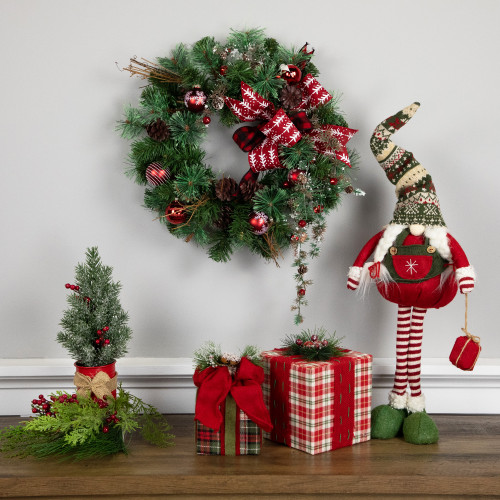 Country Mixed Pine, Twig and Pinecone Artificial Christmas Wreath - 16" - Unlit
