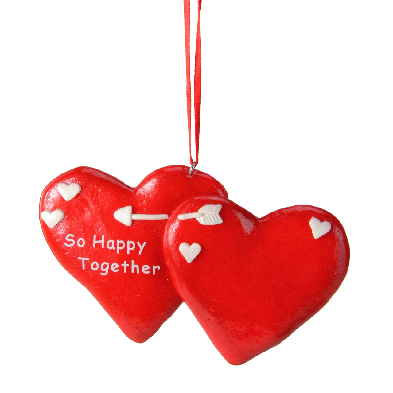 4.25" Lovers "So Happy Together" Hearts Christmas Ornament