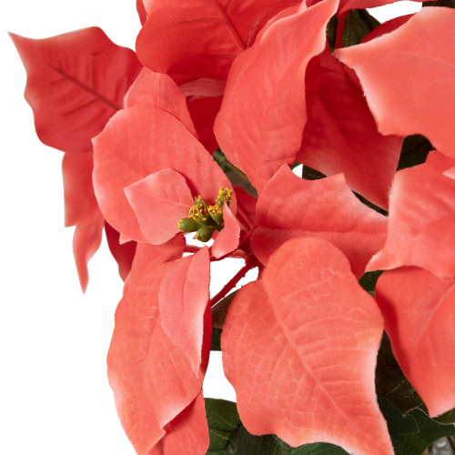 Artificial Christmas Poinsettia with Wrapped Base - 20" - Pink