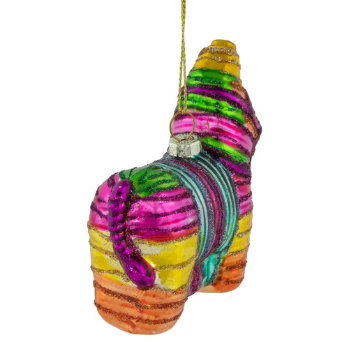 3.5" Pinata Horse Glass Christmas Ornament