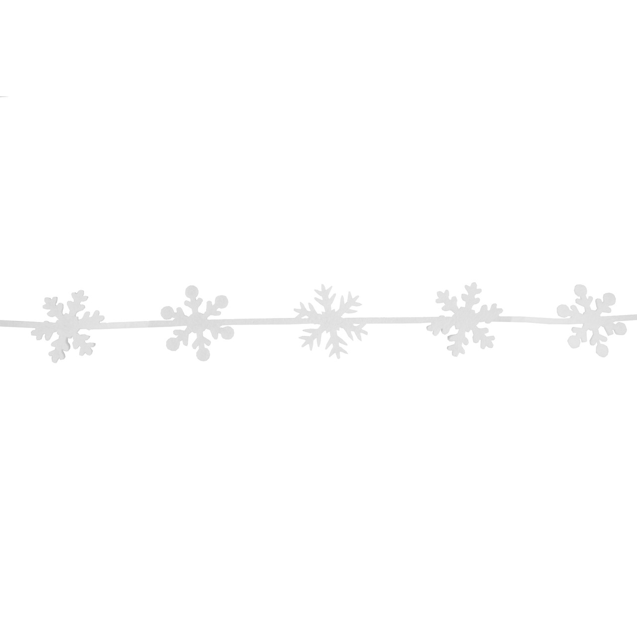 4' White Felt Winter Snowflake Garland