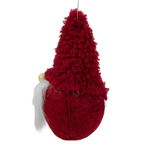 Plush Gnome Christmas Ornament - 7" - Burgundy