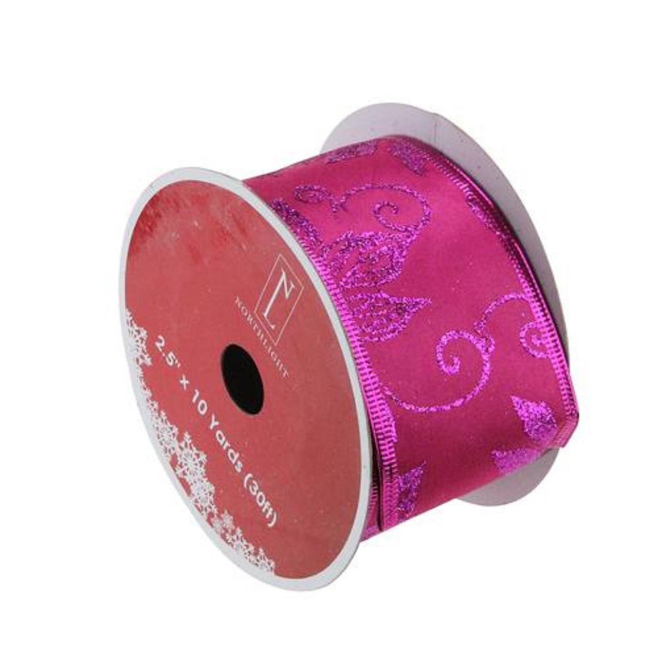 Purple and Pink Shimmering Wired Christmas Craft Ribbon 2.5" x 10 Yards