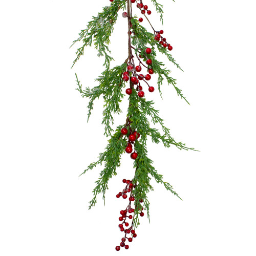Real Touch?? Iced Berries and Pine Artificial Christmas Garland  - 5' x 10" - Unlit