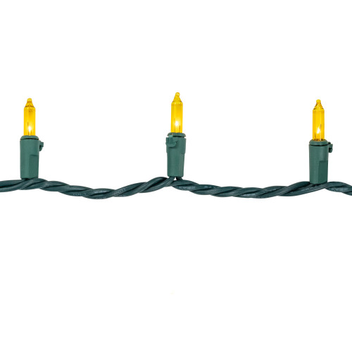 Mini Christmas Lights - Yellow - 20.25' Green Wire - 100ct