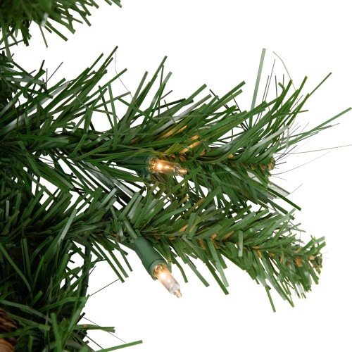 Pre-Lit Dakota Red Pine Artificial Christmas Teardrop Swag - 30" - Clear AlwaysLit Lights