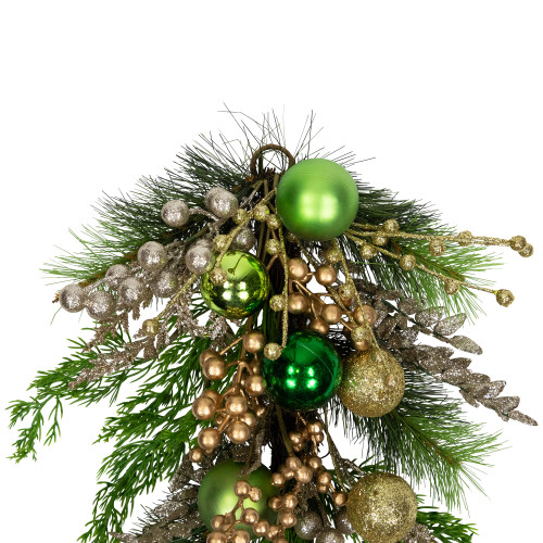 Ball Ornaments and Berries Glittered Artificial Christmas Swag - 25"