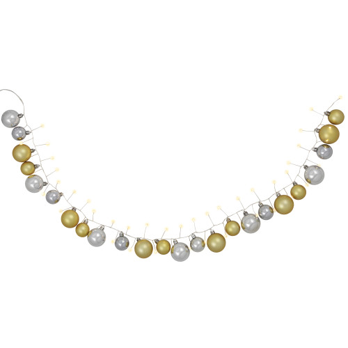Ornament String Christmas Lights - Warm White - 3.75' Silver Wire - 50ct - Gold