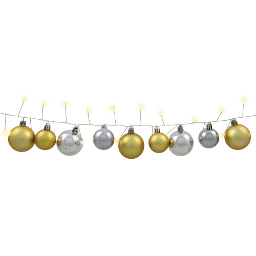 Ornament String Christmas Lights - Warm White - 3.75' Silver Wire - 50ct - Gold