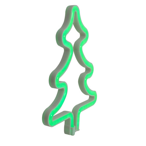 9.5" Green Christmas Tree LED Neon Style Window Silhouette