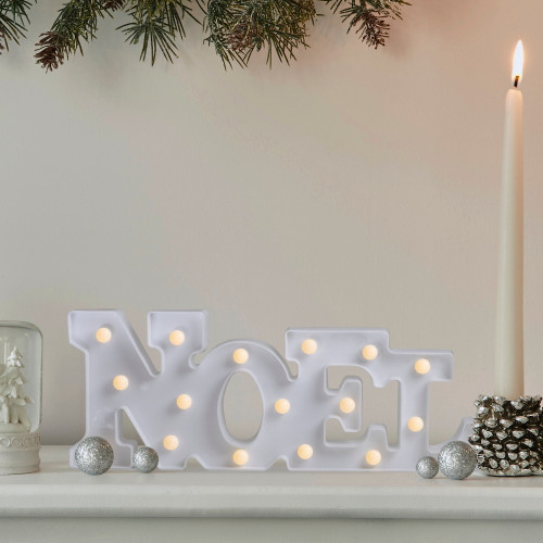 17" White 'NOEL' LED Christmas Marquee Wall Sign