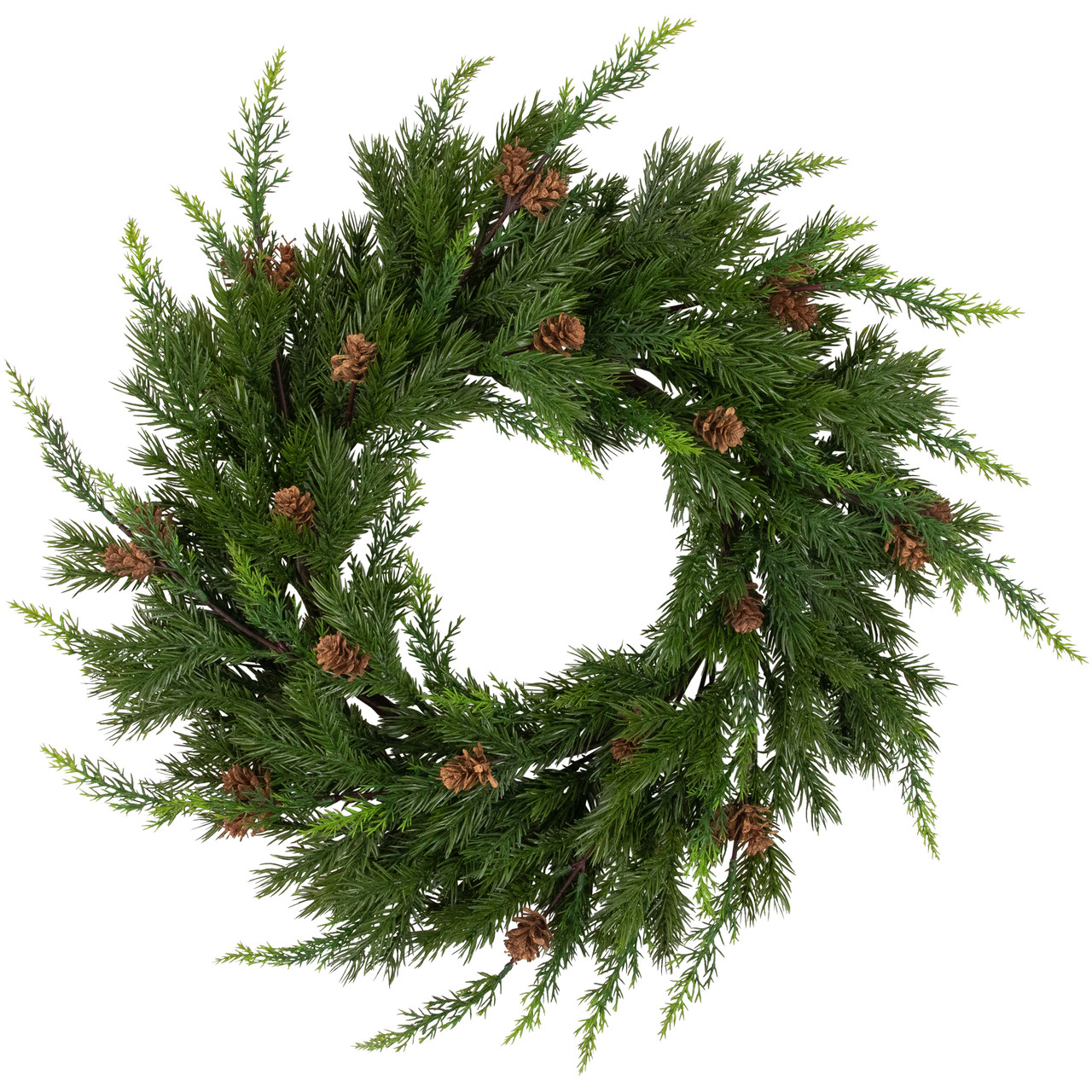 Real Touch?? Cypress and Pinecone Artificial Christmas Wreath  - 24" - Unlit